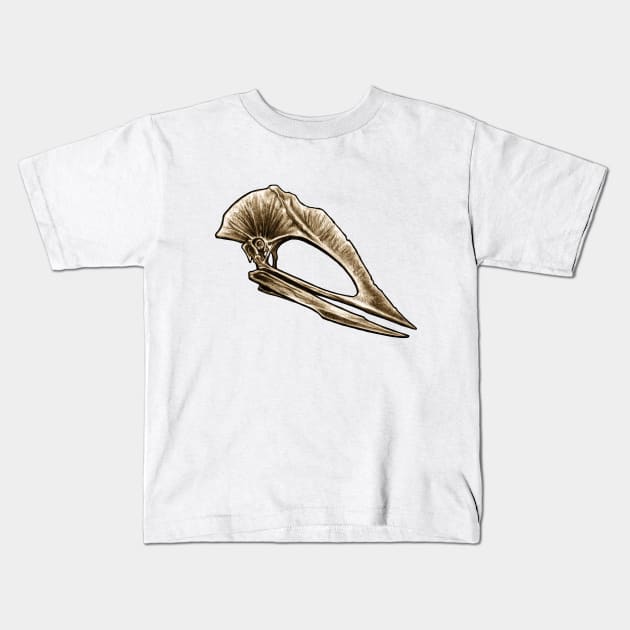 Tupuxura Pterosaur Skull Kids T-Shirt by CassWArt